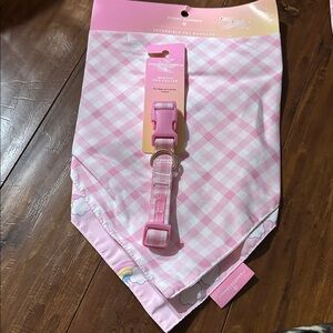Stoney Clover Lane x Target Dog Collar Bandana Set Pink Gingham Medium NWT